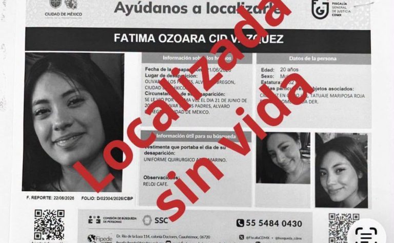 Encuentran cuerpo de Fátima Ozoara en Ocuilan