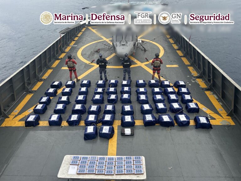 Marina intercepta más de una tonelada de cocaína en Guerrero