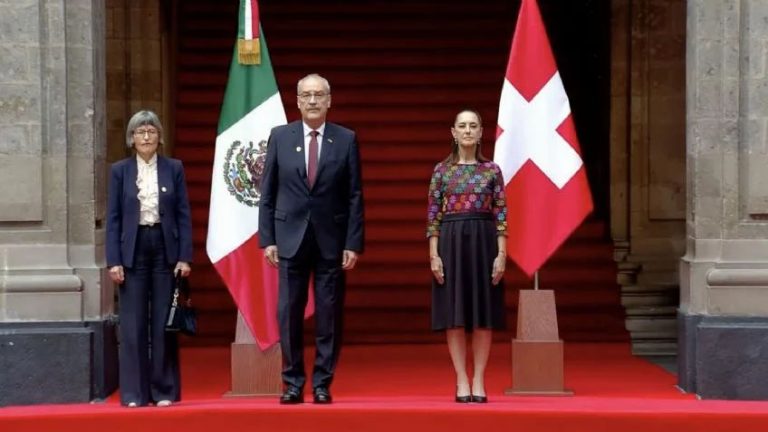 Sheinbaum recibe al presidente de la Confederación Suiza, Guy Parmelin