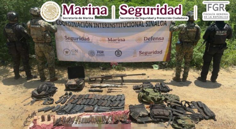 Incautan armas, droga y explosivos en Concordia, Sinaloa