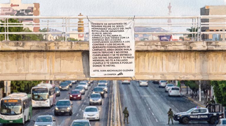 Con narcomanta de “Chapitos” exigen a mando militar detener a “Los Mayos”, “tu pago no ha fallado”
