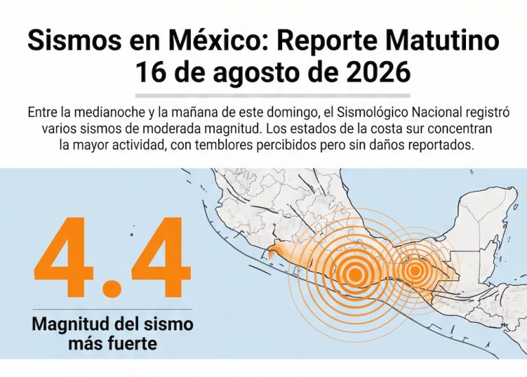 Sismo hoy 16 de agosto en México de magnitud 4.0 en la costa de Puerto Escondido, Oaxaca