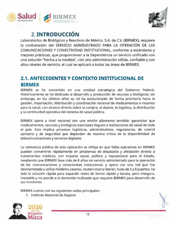 Birmex opera con red obsoleta y desmantelada
