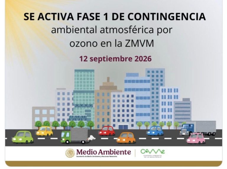 Contaminación por ozono obliga a Fase 1 de Contingencia en el Valle de México, así queda el Hoy No Circula