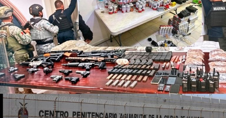 Hallan armas, granada, droga, radios, bebidas alcohólicas, en Penal de Aguaruto