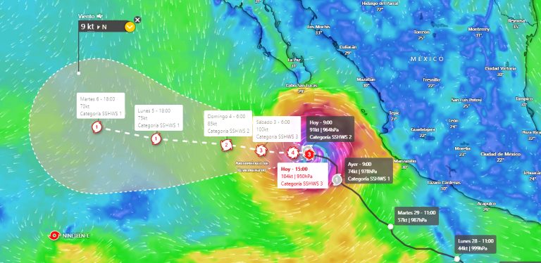 “Rachel” se intensifica a huracán categoría 3 en el Pacífico