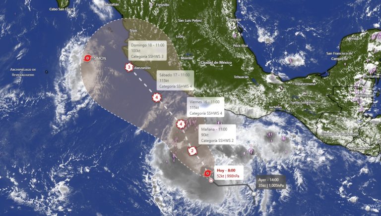 “Trudy” se fortalece y rozaría categoría 4 desde el viernes