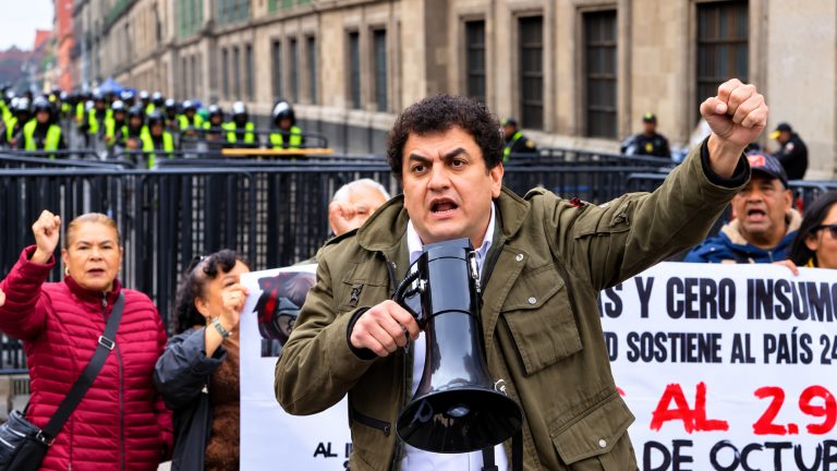 Marchan trabajadores del IMSS y gremios de la CNTE en la capital