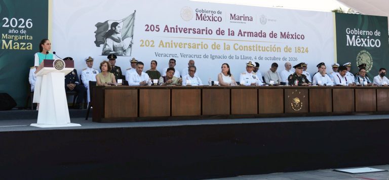 Claudia Sheinbaum vuelve a presumir la soberanía nacional en Aniversario de la Armada de México